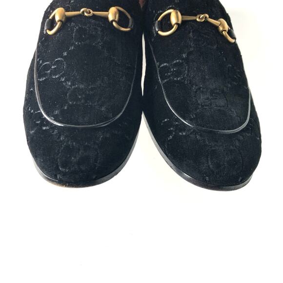 Gucci Jordaan Horsebit GG Black Velvet Loafers Men’s 9.5 - Picture 7 of 12